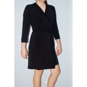 Lord & Taylor Petite Black Wrap Dress